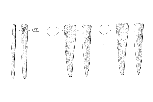 archaeological drawing of a bone artefact