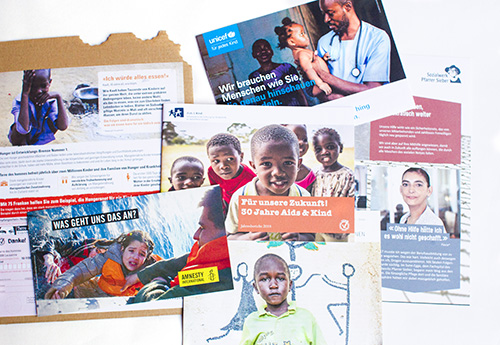 compilation of fundraising mail advertisements